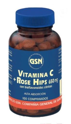Vitamin C + Rose Hips 650mg with Citric Bioflav. 100 tablets