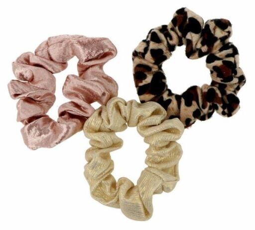 Wrinkled Hair Ties Assorted Colors 3 Units